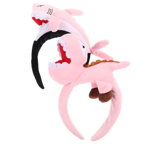HEMOTON 2 Stück Kuschelige Tier-headbands Weiche Dinosaurier Plüschtier Haarbänder aus Plüsch Bequeme Lustige Tierkopfbänder für Erwachsene für Strand Pool Meer Mottopartys von HEMOTON