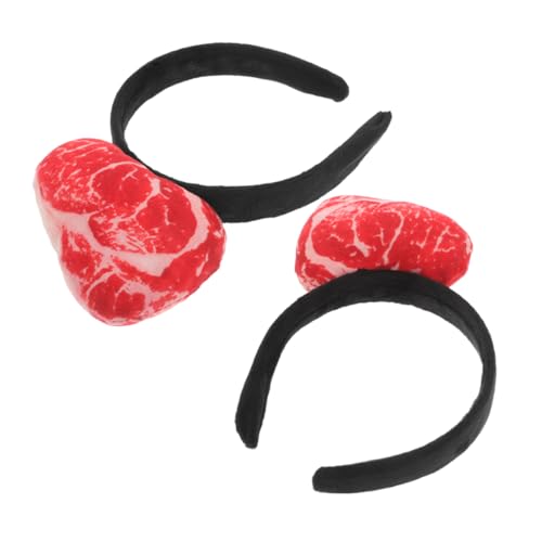 HEMOTON 2 Stück Teiliges Fleischförmiges Stirnband Lustiges Food Headpiece Festival Haarband Party Cosplay Foto Requisite Halloween Kostüm Zubehör von HEMOTON