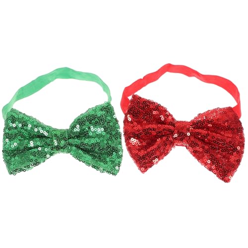 HEMOTON 2 Stück Weihnachts Stirnband Kopfbänder Haarbänder Kleinkind Stirnband Weihnachtsschleife Haar Accessoires Für Mädchen Babyschleifen Mädchen Haar Accessoires von HEMOTON