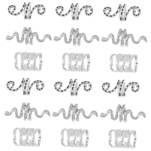 HEMOTON 20 Stück Teiliges Vintage Haarschmuck für Zöpfe Filigrane Hohle Metallringe Dreadlock Schmuck für Frauen Vielseitige Haarperlen für Partys Hochzeiten und Bühnenauftritte von HEMOTON