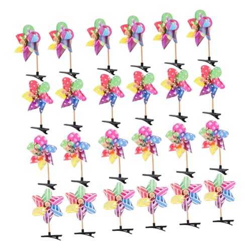 HEMOTON 24stücke Haarspangen Für Mädchen Windrad-design Haar Clips Haarschmuck Für Mädchen Urlaub Party Zubehör Mit Guter Fixierung Und Schöner Textur von HEMOTON
