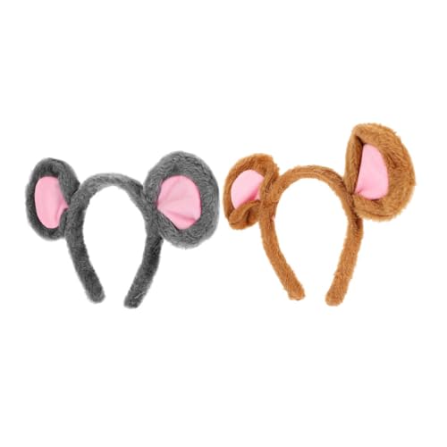 HEMOTON 2stücke Mausohren-haarband Aus Süßes Tierohren-stirnband Für Erwachsene Und Braun Bequemes Haar-accessoire Für Cosplay Und Partys von HEMOTON