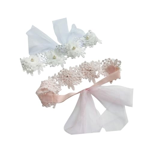 HEMOTON 2stücke Perlen Stirnbänder Für Junge Mädchen Mädchen Mit Spitze Und Schleife Urlaubs Kopfbedeckung Für Kleinkinder Geburtstag Schmuck Weiß Und Rosa Farben von HEMOTON
