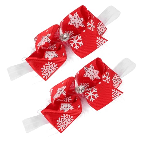 HEMOTON 2stücke Weihnachten Neugeborene Stirnband Haarband Mädchen Infant Bogen Kopfbedeckung Pack Für Kleinkinder von HEMOTON