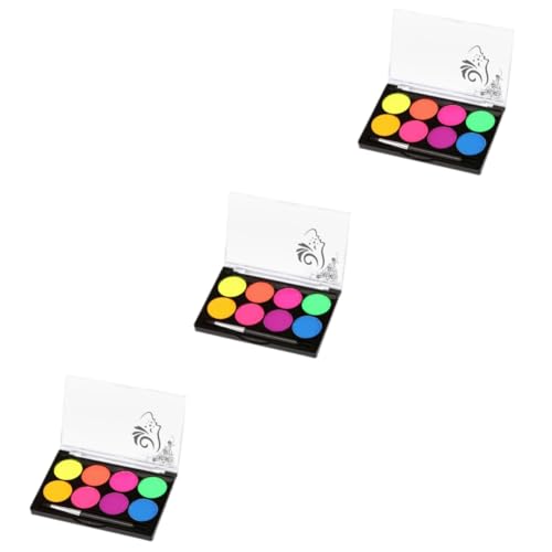 HEMOTON 3 Kisten Körperpigment Palette Cosplay Liner gefälscht schmink set fasnacht schminke fasnachtsschminke Gesichtsfarbe des Fußballfans bunte Gesichtsbemalung Rosa von HEMOTON