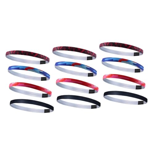 HEMOTON 3 Sätze Anti-rutschhaargurt Haarband Dünn Fitnessstudio Rot Bands Gelb Schweiß Absorbierendes Sport-stirnband Sportstirnband Haarbänder Für Outdoor-sportarten Polyester 4 Stück * 3 von HEMOTON