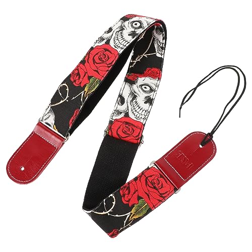 HEMOTON 3 Stk Gitarrengurt Schultergurt Ukulelenpickel Uhrenarmbänder Für Herren Klassischer Gitarrengurt Taillengürtel Leder Bass-picks Dekorativer Gürtel Rot Mode Reine Baumwolle von HEMOTON