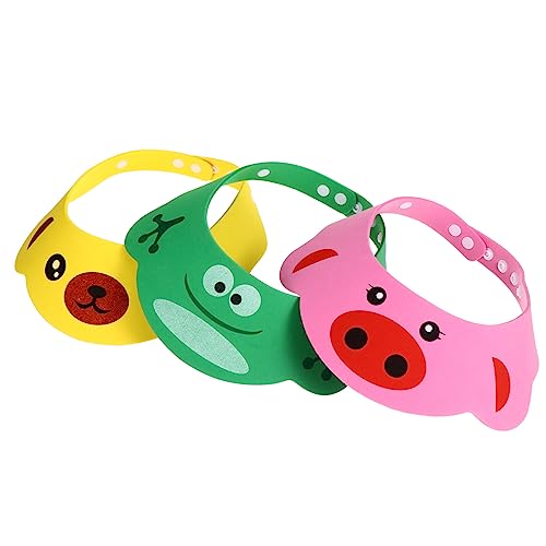 HEMOTON 3stücke Dusche Baden Haube Für Junge Mädchen Junge Mädchen Mit Verstellbarem Design Schützt Augen Und Ohren Vor Wasser Und Shampoo Beim Baden Oder Haare Schneiden von HEMOTON