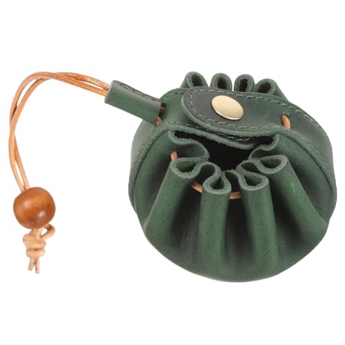 HEMOTON Brettspiel Zubehör 3st Tasche Mit Kordelzug Münzbeutel Für Damen Vintage-geldbörse Mini-Kosmetiktasche Dekorative Würfeltasche Dermaler Schmuck Verschleißfeste Würfeltasche Echtes Leder Green von HEMOTON