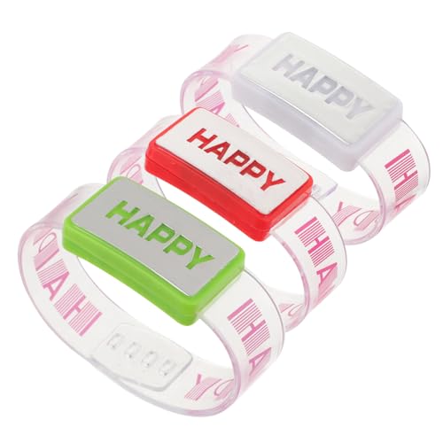 HEMOTON 3stücke Leuchtendes Armband Blinkendes Party-armband Für Karneval Weihnachten Bar Und Cosplay Robustes Bequemes Handgelenkband in Grün Rot Und Weiß von HEMOTON