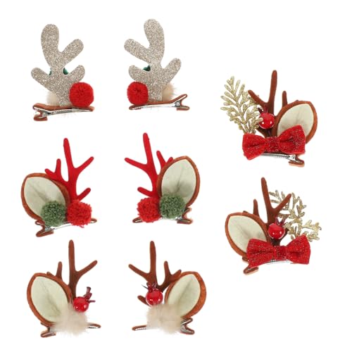HEMOTON 4 Paare Rentiergeweih Haarspangen Weihnachts Haarschmuck mit Stabilem Material Niedliche Geweih Designs Rot und Braun Festliche Haarclips für Damen und Mädchen für Weihnachtsfeiern HEMOTON 4 Paare Rentiergeweih Haarspangen Weihnachts Haarschmuck mit Stabilem Material Niedliche Geweih Designs Rot und Braun Festliche Haarclips für Damen und Mädchen für Weihnachtsfeiern von HEMOTON