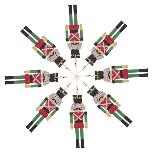 HEMOTON 4 Paare Weihnachts Ohrringe Holz Ohrhänger Bunte nicht Verblassende Weihnachtliche Schmuckstücke Festliche Deko für Damen Mädchen Geschenkidee von HEMOTON