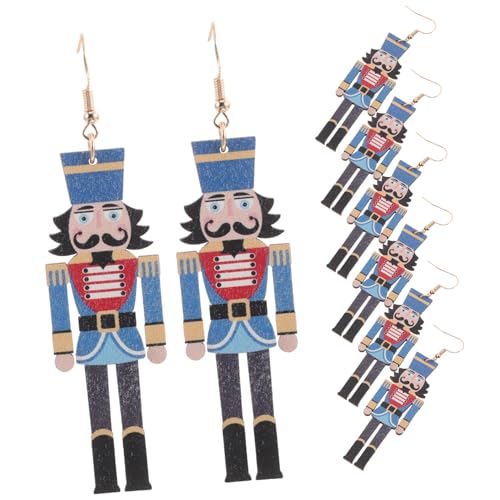 HEMOTON 4paare Holz Ohrringe Für Frauen Mädchen Weihnachtsfeiern Geschenke Festliche Ohrhänger Schmuckset Weihnachtsschmuckset von HEMOTON