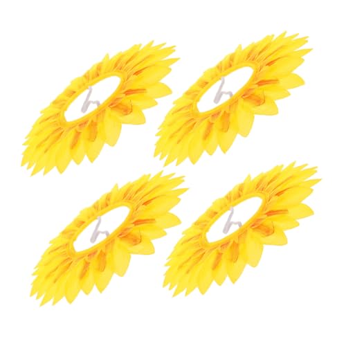 HEMOTON 4 Stück Teiliges Sonnenblumen Kopfschmuck Leichtes Sicheres Party Accessoire Waschbar und Langlebig für Kindergarten Sportveranstaltungen und Lustige Gruppenspiele von HEMOTON