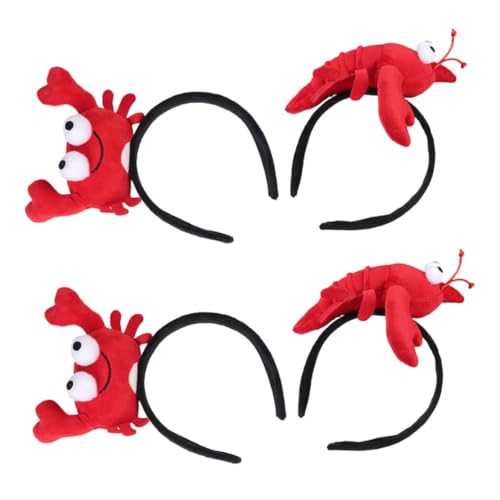 HEMOTON 4 Stück Teiliges Weiche Krabben Hummer haarbänder für Damen und Mädchen Lustige Tierstirnbänder Bequeme Kopfbedeckungen für Halloween Partys Cosplay und Kostümveranstaltungen von HEMOTON