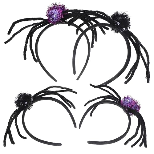 HEMOTON 4 Stücke Halloween Spinne Haar Hoops Stirnband Für Festival Cosplay Kopfschmuck Exquisite Handwerkskunst von HEMOTON