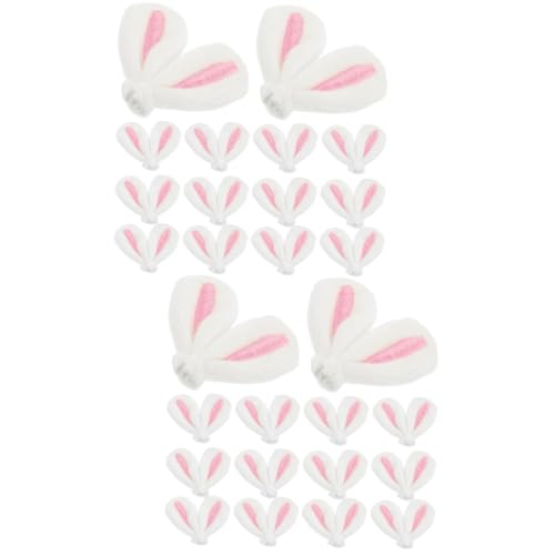HEMOTON 40 Stck Teiliges DIY Hasenohren Haarspangen Niedliche Bunny Ear Schmuckanhänger für Haaraccessoires Bastelmaterialien für Erwachsene Rosa Hasenohren Dekoration von HEMOTON