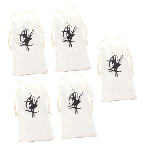 HEMOTON 5 Stück Aufbewahrungstasche Für Tanzschuhe Tanztasche Halter Mädchen Ballett Tanzende Schuhtaschen Spitzenschuhe Mit Kordelzug Taschen Für Outdoor-Schuhe Segeltuch von HEMOTON