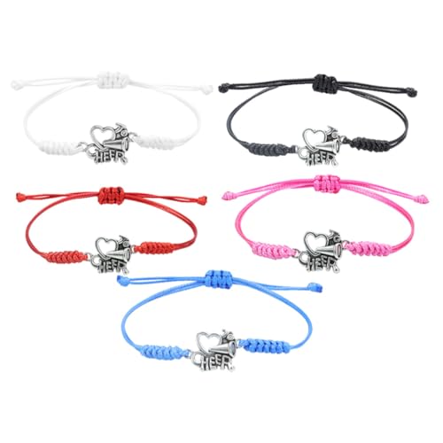 HEMOTON 5 Stück Teiliges Cheerleading Armband Stilvolle Stoffarmbänder für Mädchen Sportliche Freundschaftsarmbänder mit Einzigartigem Design für Teams Geburtstage und Sportveranstaltungen von HEMOTON