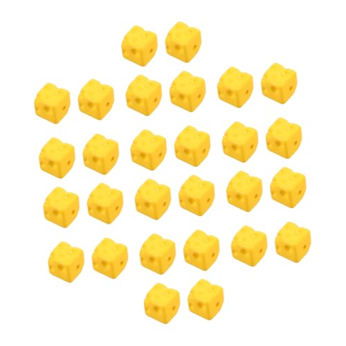 HEMOTON 50 Stück Gelbe Käse Spacer Perlen Bunte Baked Lacquer Charms Leicht Für DIY Schmuck Armband Halskette Schlüsselanhänger Handyanhänger Zubehör von HEMOTON