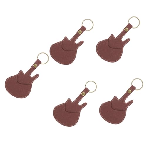 HEMOTON 5St Gitarren-Pick-Set Schlüsselanhänger aus Leder Gitarrenplektren-Etui aus Leder Guitar Pick Holder Gitarrenplektrum Halter Koffer für Gitarrenplektren Gitarren-Pick-Organizer von HEMOTON