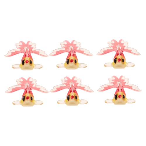 HEMOTON 6 Stück Bunte Goldfisch Resin Anhänger Leicht für Schmuckherstellung DIY Ohrringe Halsketten Armbänder Basteln Niedliche Cartoon Fisch Charms Geschenk von HEMOTON