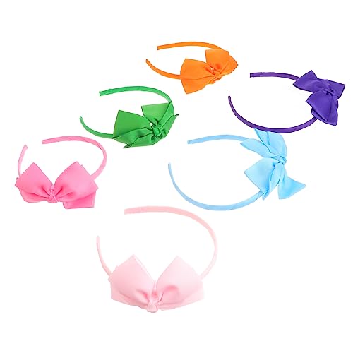 HEMOTON 6 Stück Teiliges Mädchen Haarband Handgefertigte Stoff Schleifen Stirnbänder Farben Weiche Elastische Haarschmuck für Kleinkinder und Accessoire für Alltag und Festtage von HEMOTON