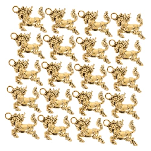HEMOTON 60stücke Pferdeanhänger Zum Basteln Charms Für Schmuckherstellung Armbänder Und Schlüsselanhänger Glitzernd Goldfarben von HEMOTON