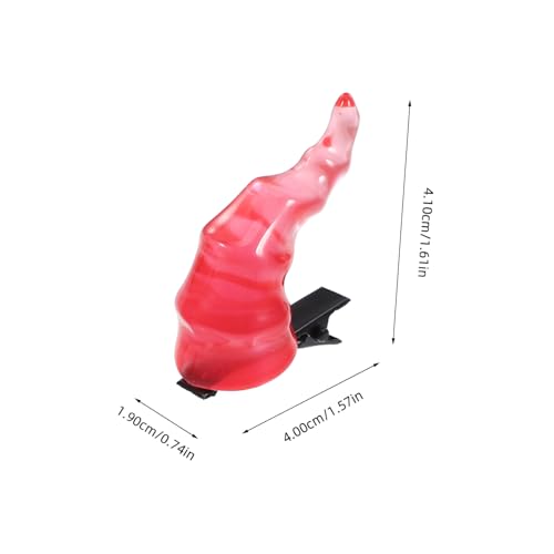 HEMOTON Halloween Teufelshorn Haarspangen Halbtransparente Rote Haarclips Leicht Sicher für Party Karneval Cosplay Damen Mädchen Vielseitiger Haarschmuck für Alltag und Kostüm von HEMOTON