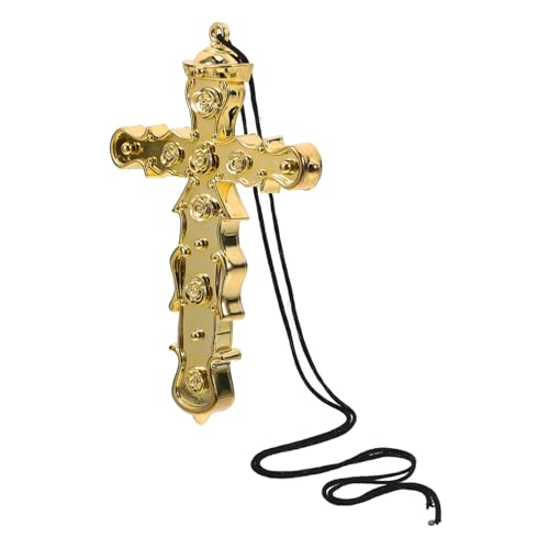 HEMOTON Goldene Kreuzkette Für Männer Im Katholischen Glauben Minimalistischer Stil Heiliges Kreuz Aus Kunststoff Halloween-kostüm-accessoire von HEMOTON