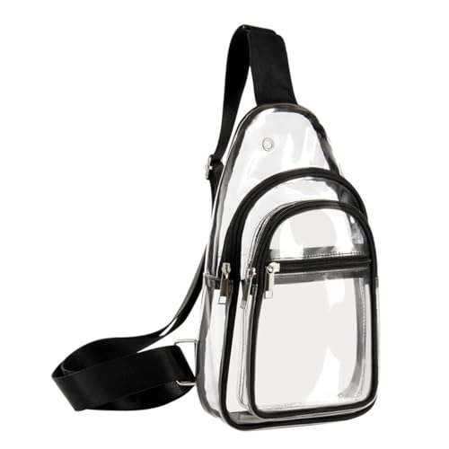 HEMOTON Kleine Transparente PVC Brusttasche Wasserfest Langlebig Unisex Crossbody Umhängetasche für Reisen Alltag Praktische Leichte Schultertasche von HEMOTON
