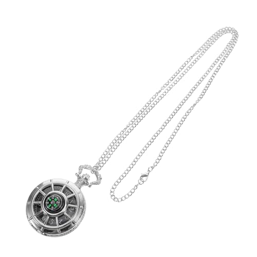 HEMOTON Kompakte Kompass Taschenuhr im Retro Stil Multifunktionale Designuhr mit Integriertem Kompass für Outdoor Tragbare Halskette für Herren und Damen Perfektes für von HEMOTON