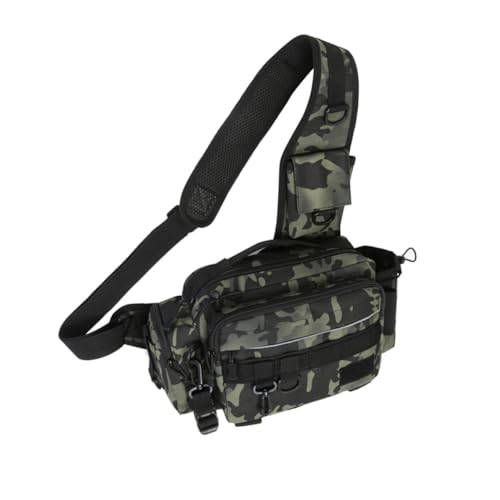 HEMOTON Angelgerätetasche Aus Nylon Multifunktionale Hüfttasche Verstellbare Schultertasche Für Angeln Im Freien Aufbewahrungstasche Für Angelzubehör von HEMOTON
