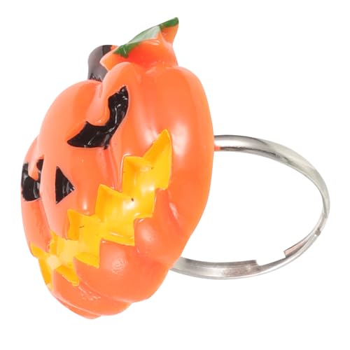 HEMOTON Partyringe halloween kinder party halloween kinderparty halloweendeko Herbst-Kürbis-Dekor Kinder-LED-Ring-Spielzeug verstellbare Ringe Halloween-Kürbisringe einstellbar Zubehör von HEMOTON