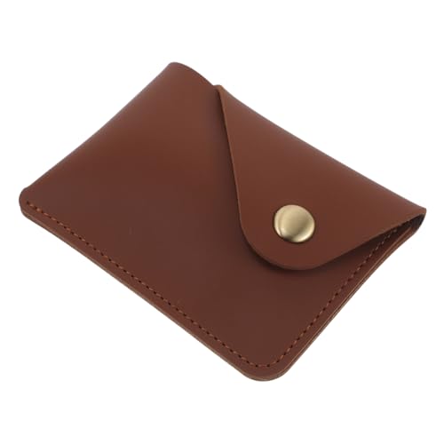 HEMOTON Vintage Mini Geldbörse Kunstleder Schlanker Kartenhalter Münzfach Kreditkarten-Organizer Für Visitenkarten Und Ausweise Für Männer Und Frauen Braun von HEMOTON