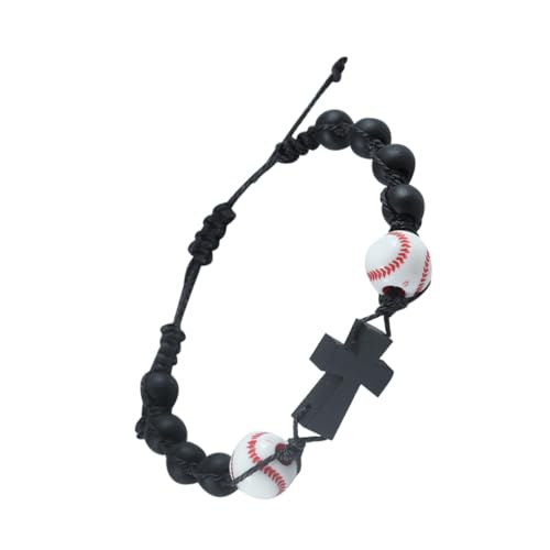 HEMOTON Baseball-perlen-charm-armband Verstellbares Geflochtenes Handgelenk-armband Mit Sortiertem Ball-armband Passend Für Sportbekleidung Als Für Damen Herren Und Junge von HEMOTON