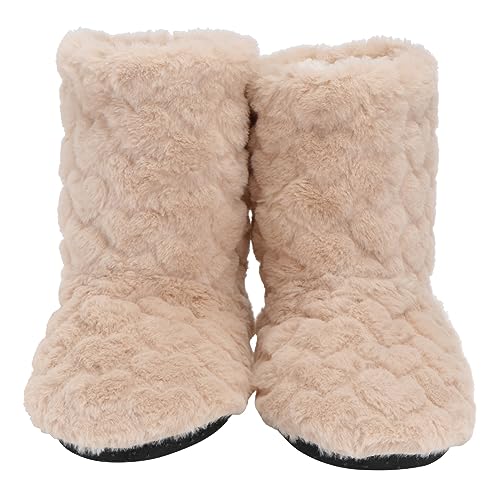 HEMOTON Warme Rutschfeste Indoor Tanzstiefel Gefüttert Hoher Schaft Rutsch Bodenschuhe für Damen und Herren für Herbst und Winter Kamelfarbe von HEMOTON