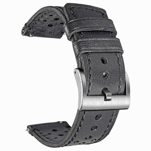 HEMSUT Quick Release Uhrenarmband, echtes perforiertes Lederarmband - Ersatz 18 20 22 24mm Uhrenarmbänder für Frauen & Männer - Edelstahlschnallen - Kompatibel mit regulären & Smart Watch Bändern HEMSUT Quick Release Uhrenarmband, echtes perforiertes Lederarmband - Ersatz 18 20 22 24mm Uhrenarmbänder für Frauen & Männer - Edelstahlschnallen - Kompatibel mit regulären & Smart Watch Bändern von HEMSUT
