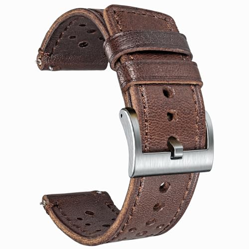 HEMSUT Quick Release Uhrenarmband, echtes perforiertes Lederarmband - Ersatz 18 20 22 24mm Uhrenarmbänder für Frauen & Männer - Edelstahlschnallen - Kompatibel mit regulären & Smart Watch Bändern HEMSUT Quick Release Uhrenarmband, echtes perforiertes Lederarmband - Ersatz 18 20 22 24mm Uhrenarmbänder für Frauen & Männer - Edelstahlschnallen - Kompatibel mit regulären & Smart Watch Bändern von HEMSUT