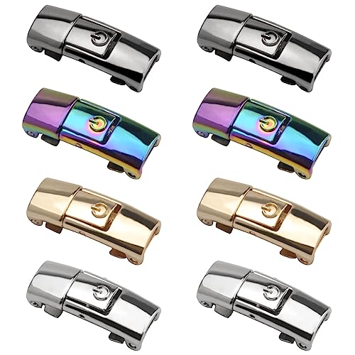 8 Pcs Schuhsenkel Verschlüsse Schnürsenkel Ohne Binden mit Metallverschluss Lazy Schuhband Schnalle für Sneaker, Laufschuhe, Sporschuhe Wanderschuhe Kinder Erwachsene von HENGBIRD