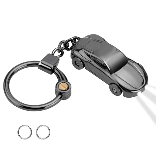HENGBIRD Auto Schlüsselanhänger mit Taschenlampe, Autoschlüsselbund für Fahrzeug, EDC Autoschlüsselanhänger, Autozubehör Schlüsselring für Männer und Frauen von HENGBIRD