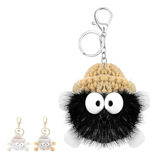 HENGBIRD PluschSüßEr Weicher PlüSch-SchlüSselanhäNger, Flauschige SchlüSselanhäNgers, Bommel SchlüSselanhäNger, AutoschlüSselanhäNger (Schwarz) von HENGBIRD