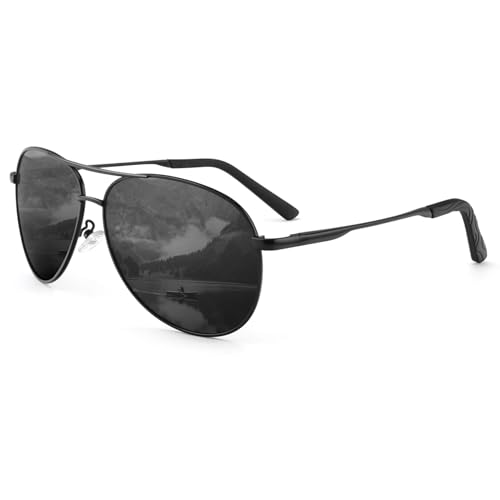 HENGOSEN Pilotenbrille Sonnenbrille Herren Damen Piloten-Polarisiert Sonnenbrille Metallrahmen Unisex Fahren Sonnenbrille mit UV400 Schutz von HENGOSEN