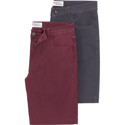 HENSON&HENSON 2er Pack 5-Pocket-Bermudas von Henson&Henson
