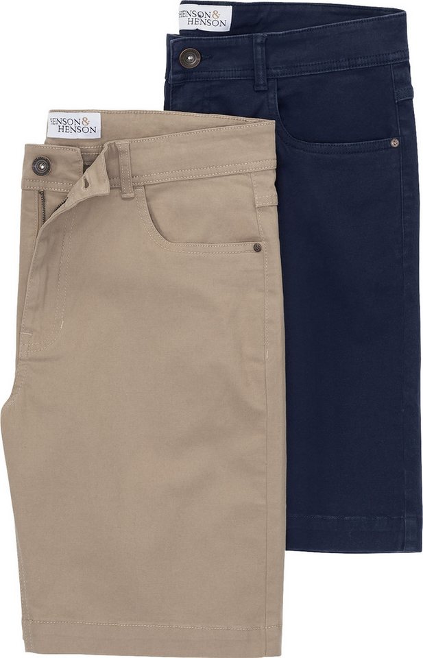 HENSON&HENSON Bermudas (Packung, 2er-Pack) in bequemer Regular-fit-Passform und 5-Pocket-Style von HENSON&HENSON