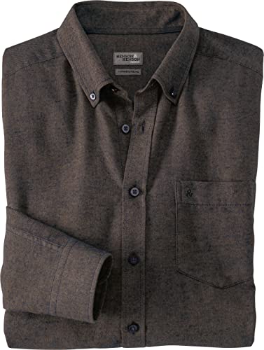 HENSON&HENSON Herren Flanellhemd, bequemes Männerhemd aus wärmendem Flanell, Premium-Hemd aus Reiner Baumwolle, modische & komfortable Oberbekleidung, Gr. 43-48 von HENSON&HENSON