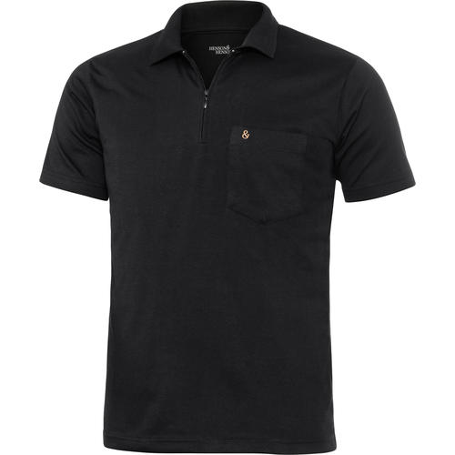 HENSON&HENSON Herren Poloshirt mit Zipper kurzarm von HENSON&HENSON