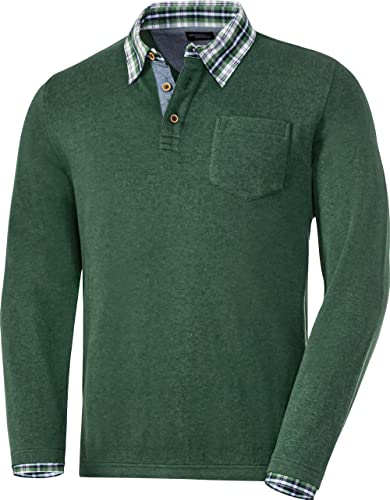 HENSON&HENSON Herren Pullover mit V-Ausschnitt, bequemer Strickpulli mit Hemdkragen, atmungsaktiver Männerpullover aus Reiner Baumwolle, Gr. 48-60 von HENSON&HENSON