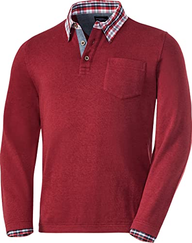 HENSON&HENSON Herren Pullover mit V-Ausschnitt, bequemer Strickpulli mit Hemdkragen, atmungsaktiver Männerpullover aus Reiner Baumwolle, Gr. 48-60 von HENSON&HENSON