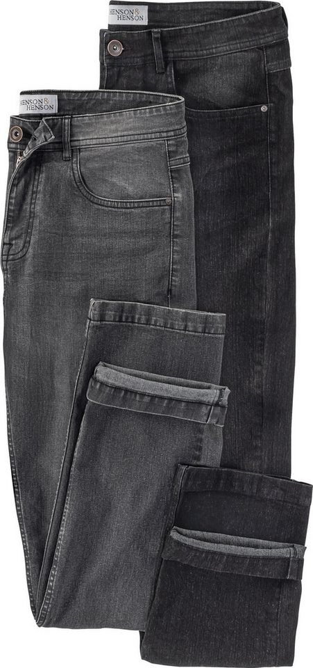 HENSON&HENSON Stretch-Jeans (Set, 2er-Pack) aus strapazierfähigem 12 oz Denim von HENSON&HENSON